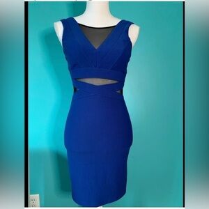 Deb  Dress Size 3 Party Dance Sheer Body Con Blue dress  Party Dance Prom